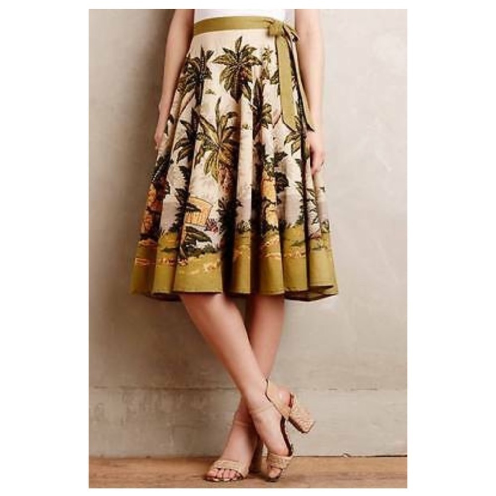 Anthropologie Sun Palm Skirt by Rose and Rose